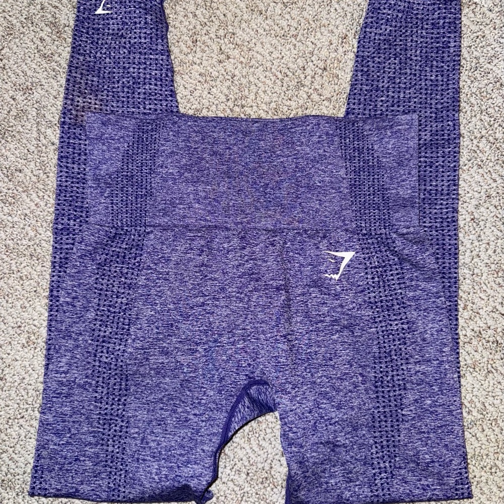 Gymshark Womens seamless Marled Purple leggings full length active euc